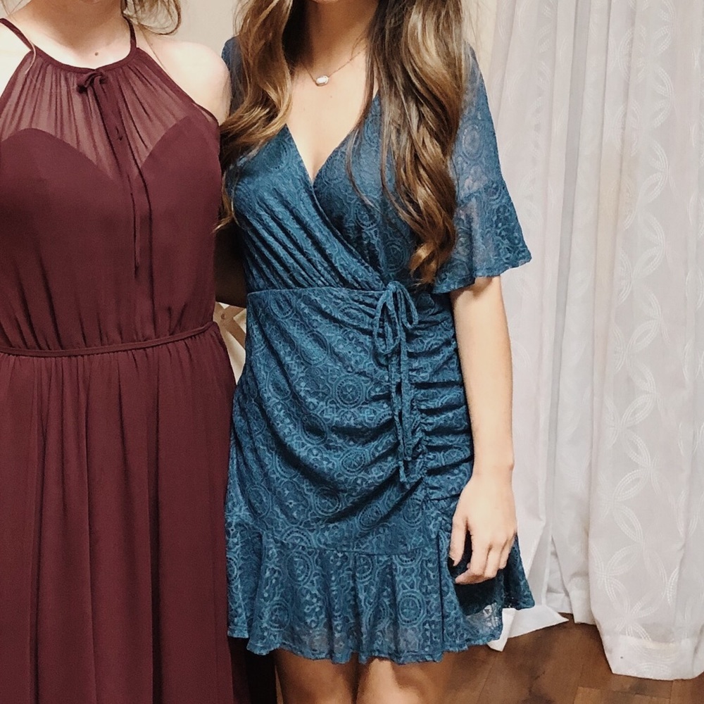 Teal Lace Dress